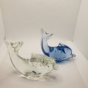 Glass dolphins decorative or paperweight